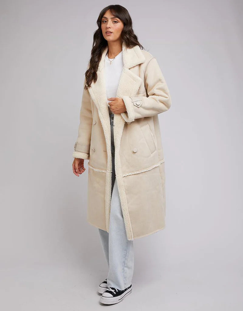 Mia Sherpa Coat - Cream