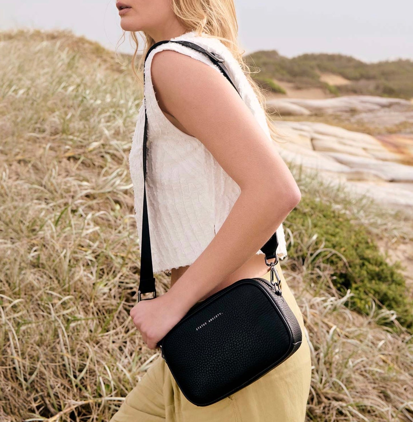 Plunder Bag with Webbed Strap - Black