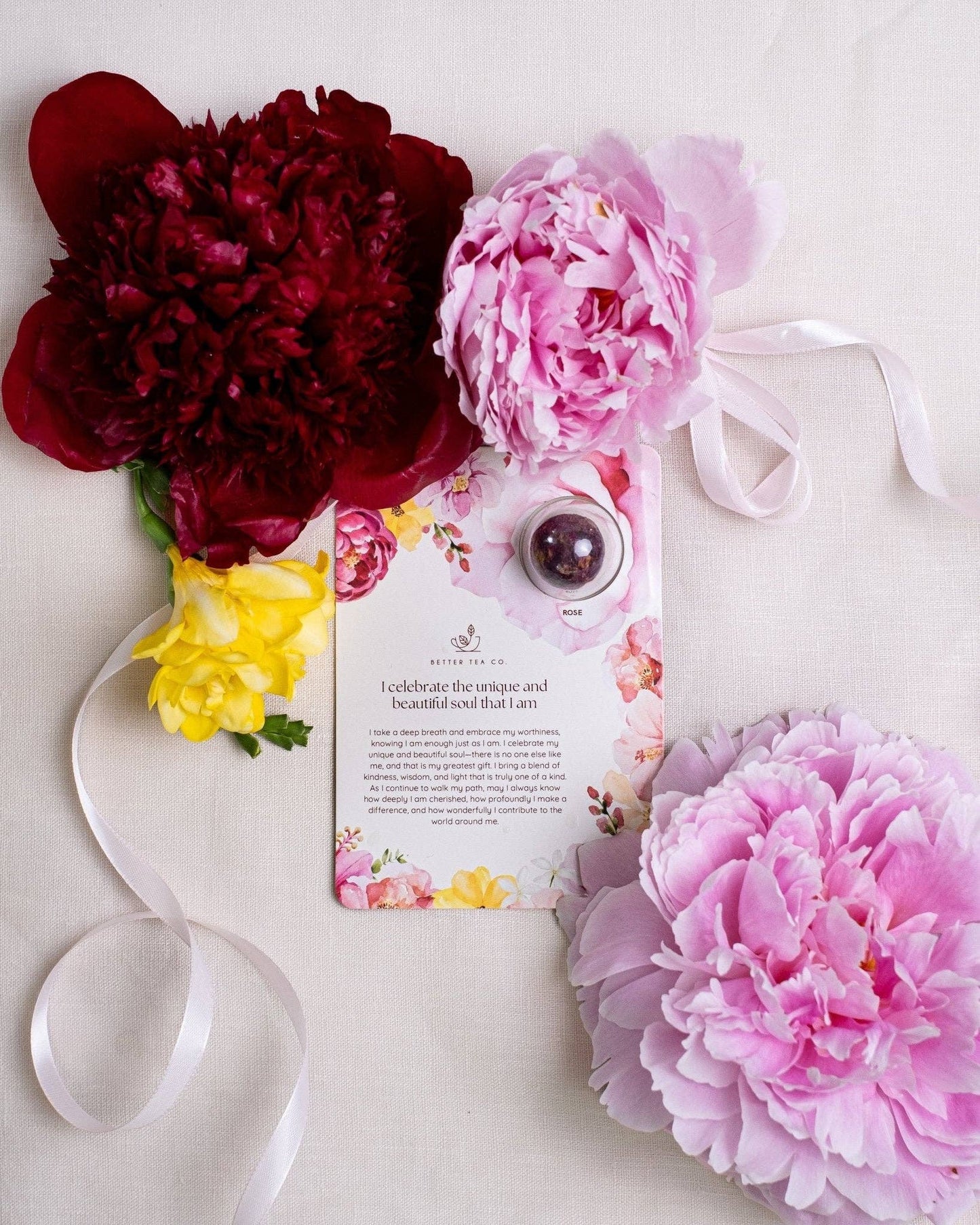 Blooming Tea Greeting Card NEW: Bouquet