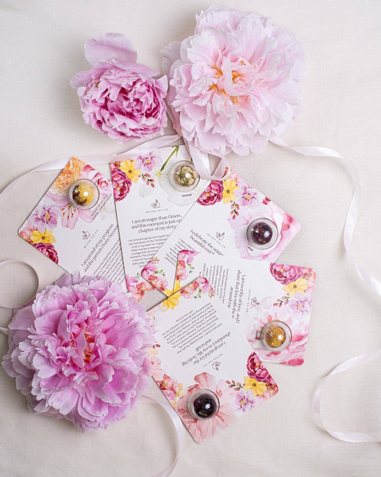 Blooming Tea Greeting Card NEW: Bouquet