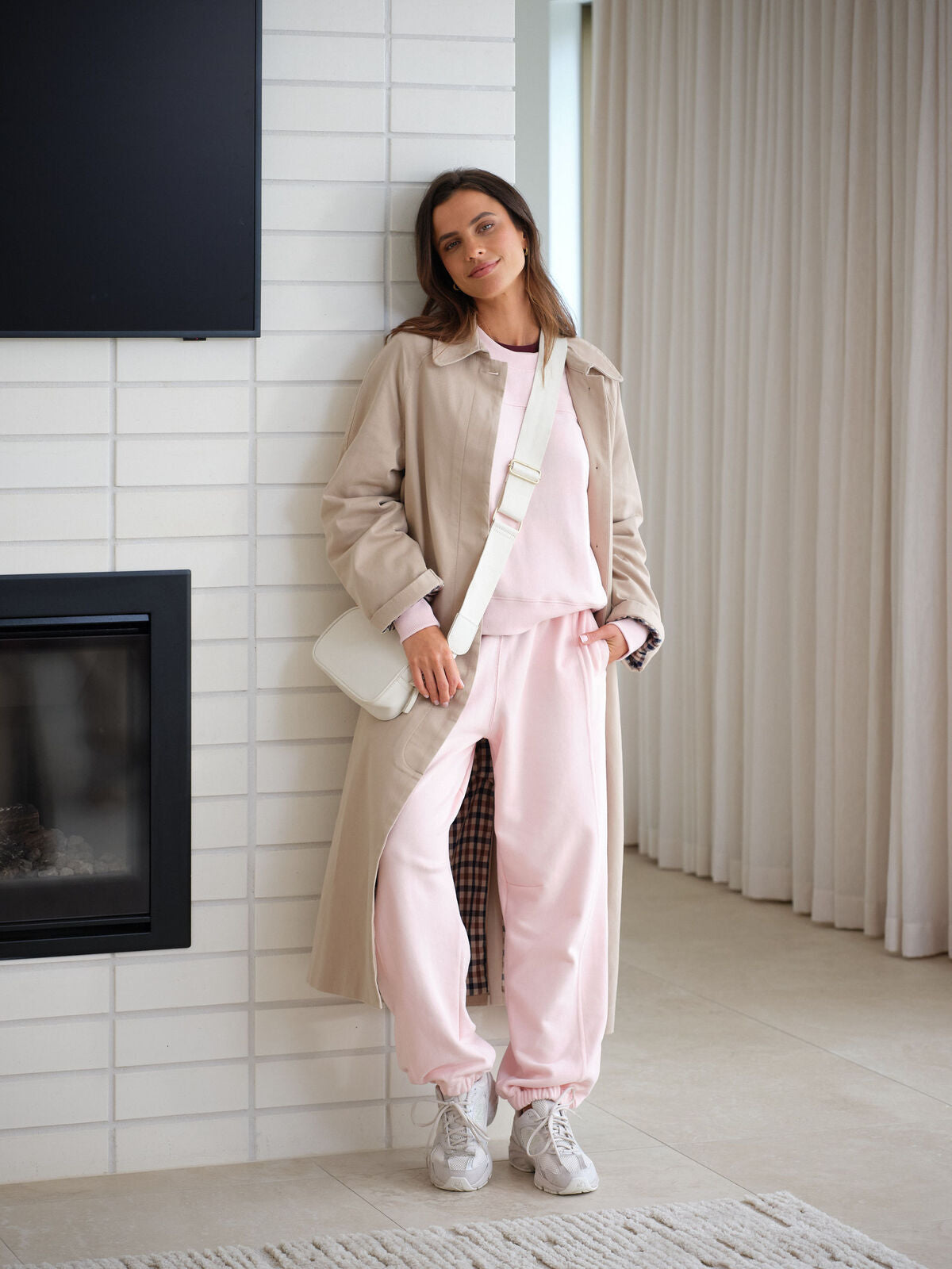 Seamed Fleece Top - Shell Pink
