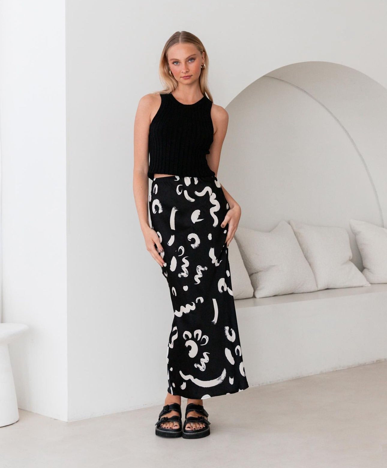 Iris Swirl Maxi Skirt