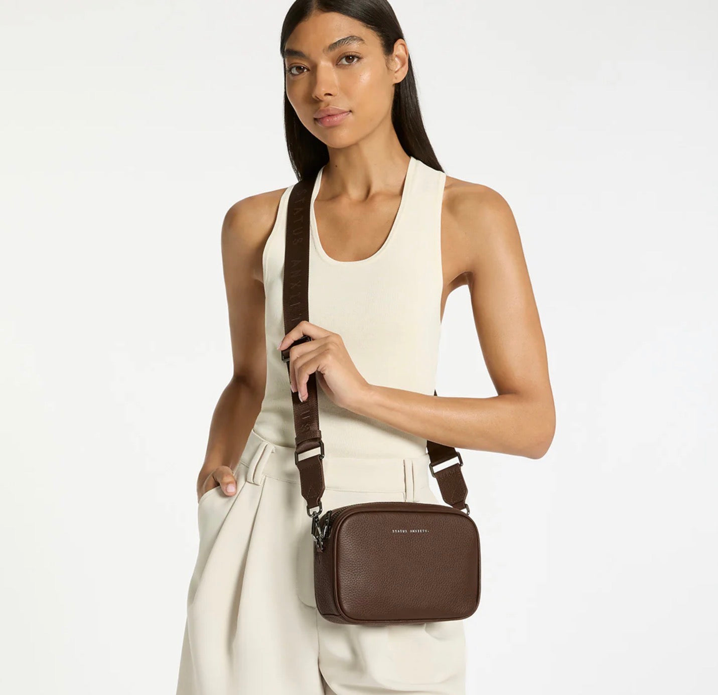 Plunder Bag with Webbed Strap - Cocoa