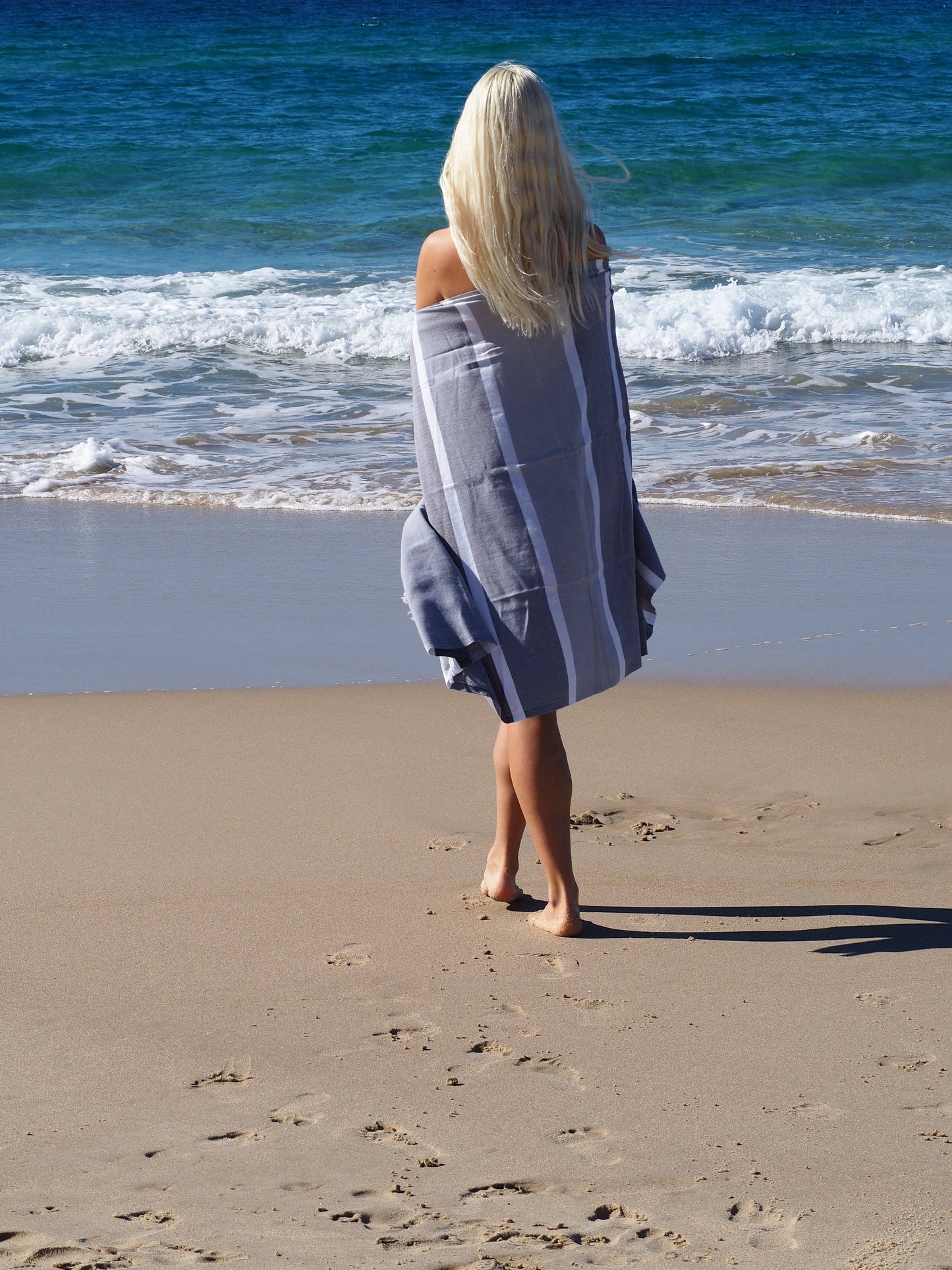 Sorrento Turkish Beach Towel - Monochrome