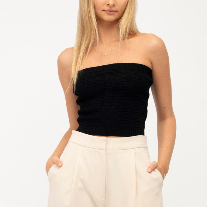 Pointelle Tube - Black