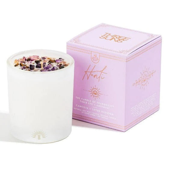 Hunti' Candle of Tranquility, Camellia + Lotus Blossom