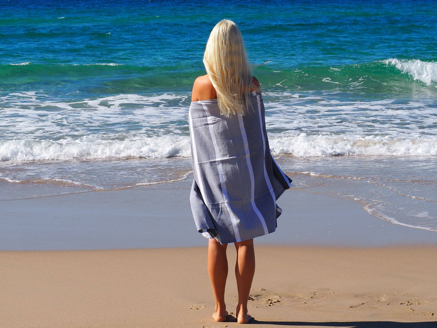 Sorrento Turkish Beach Towel - Monochrome