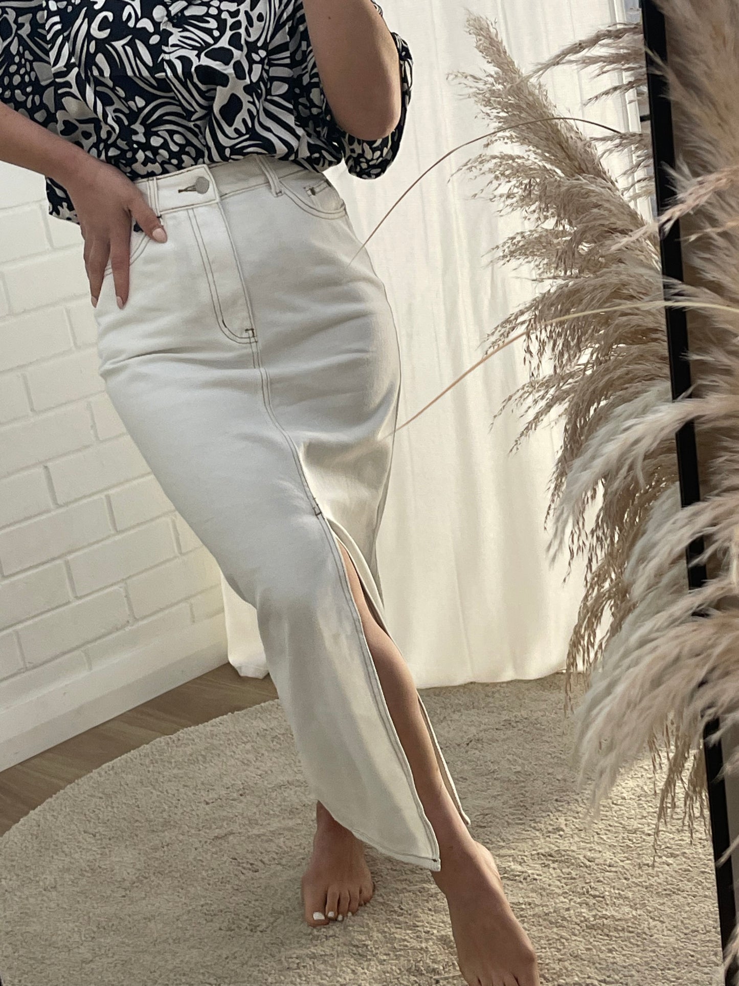 Up a Level Maxi Skirt - White