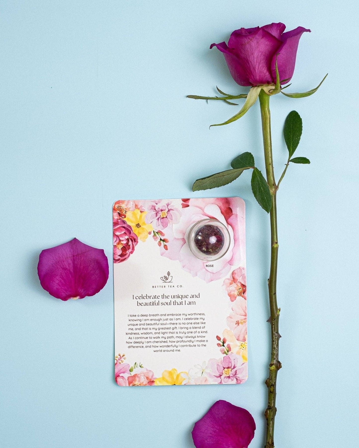 Blooming Tea Greeting Card NEW: Bouquet