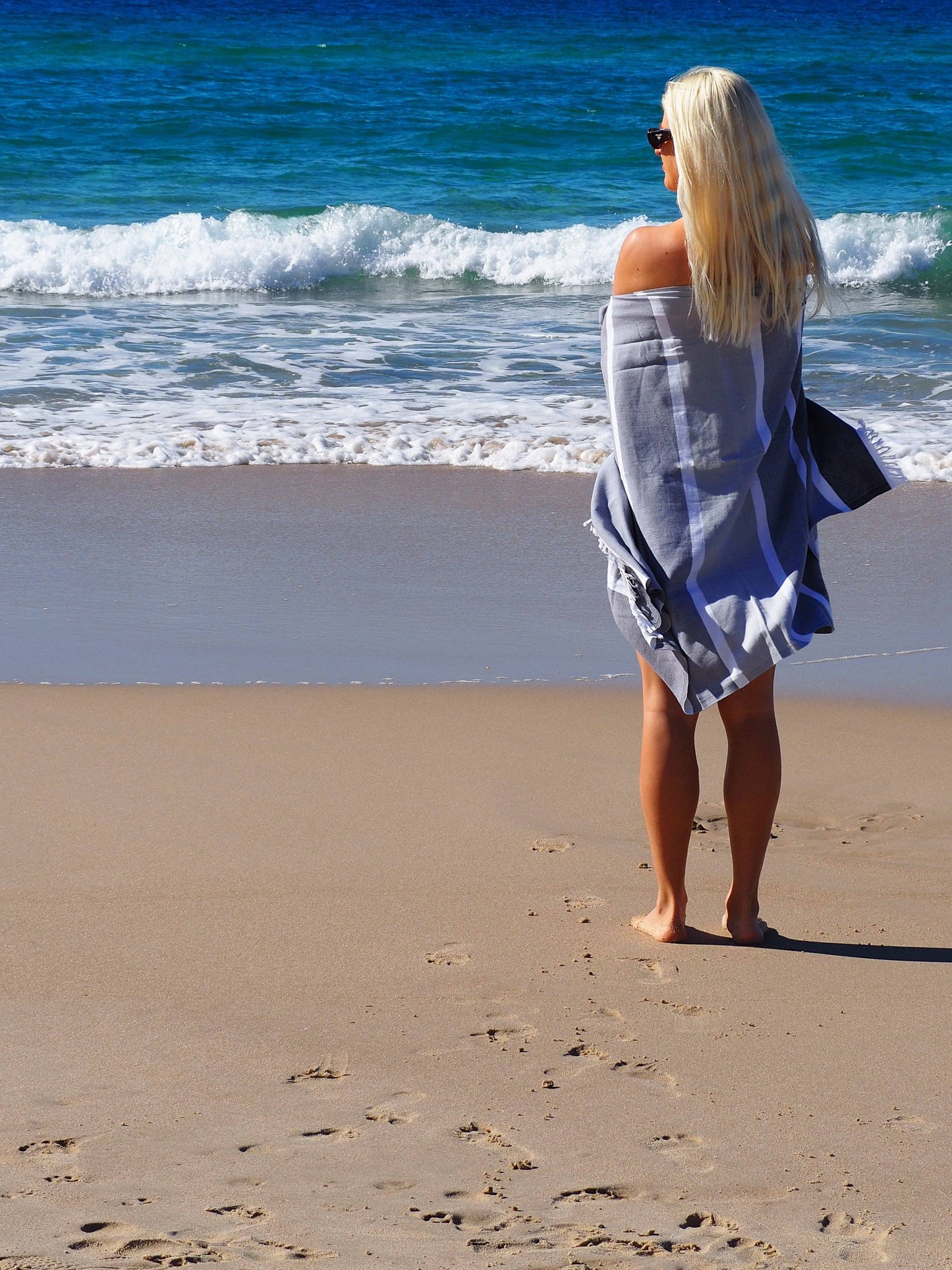 Sorrento Turkish Beach Towel - Monochrome