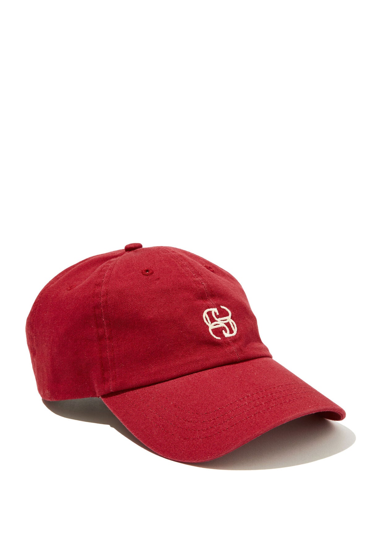 Pip Everyday Cap - Deep Red/Ecru Stitch