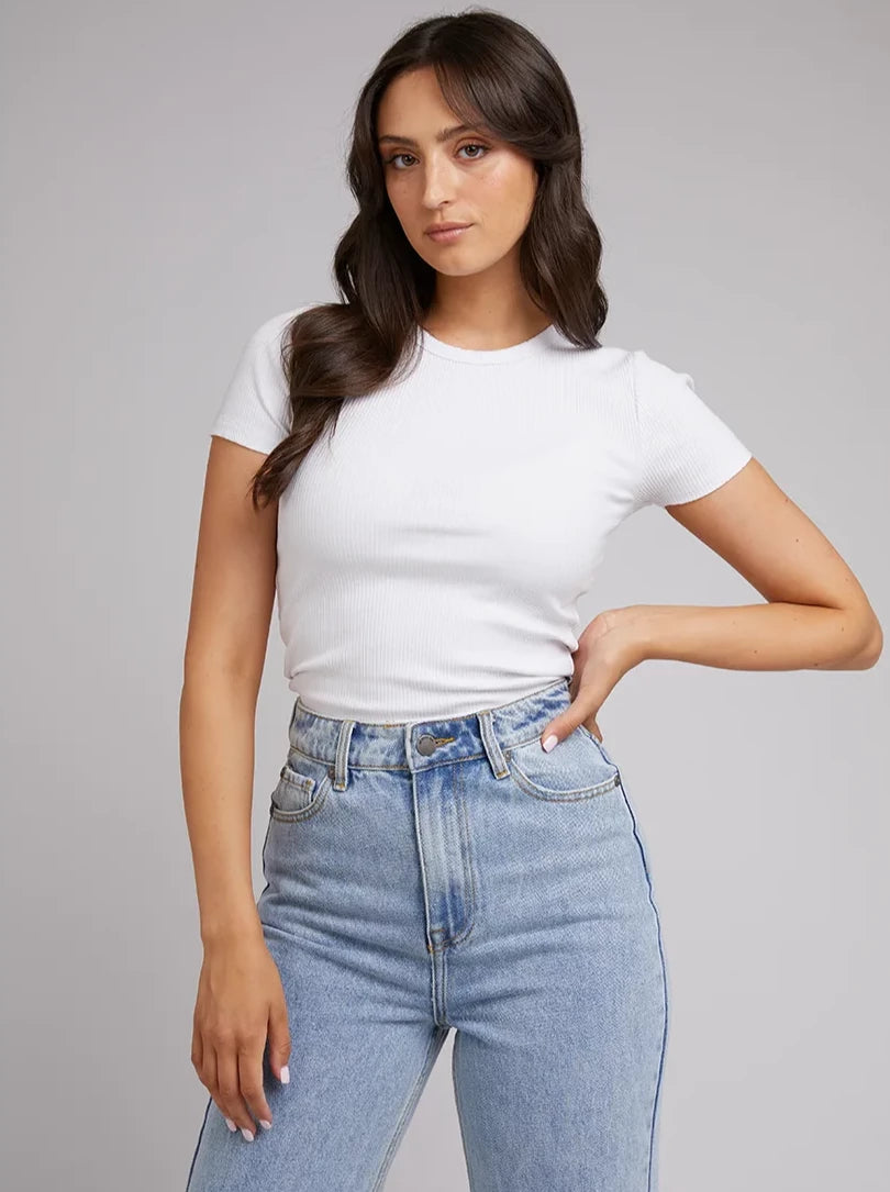 Evie Rib Baby Tee White