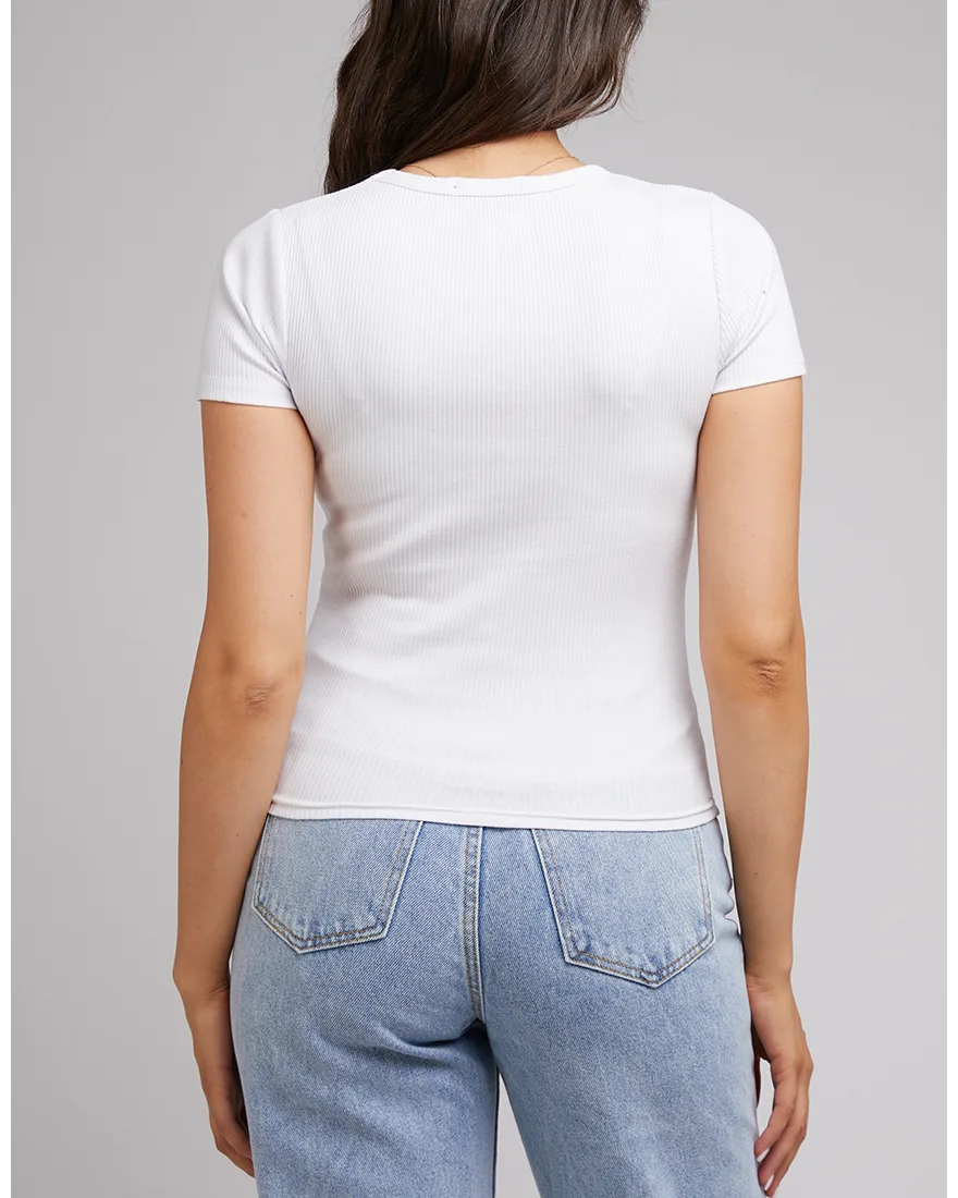 Evie Rib Baby Tee White