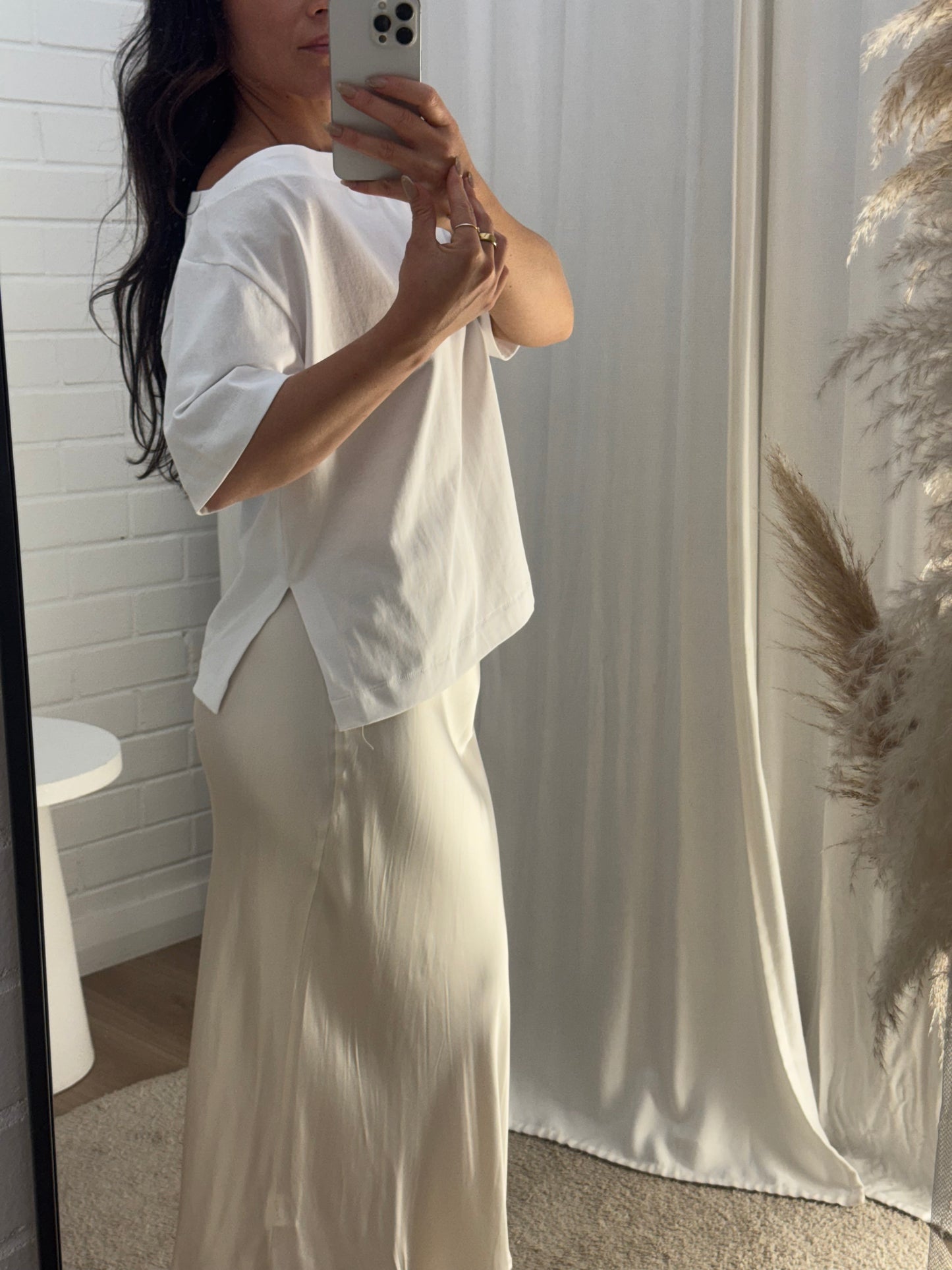 Jenna Boat Neck Tee White