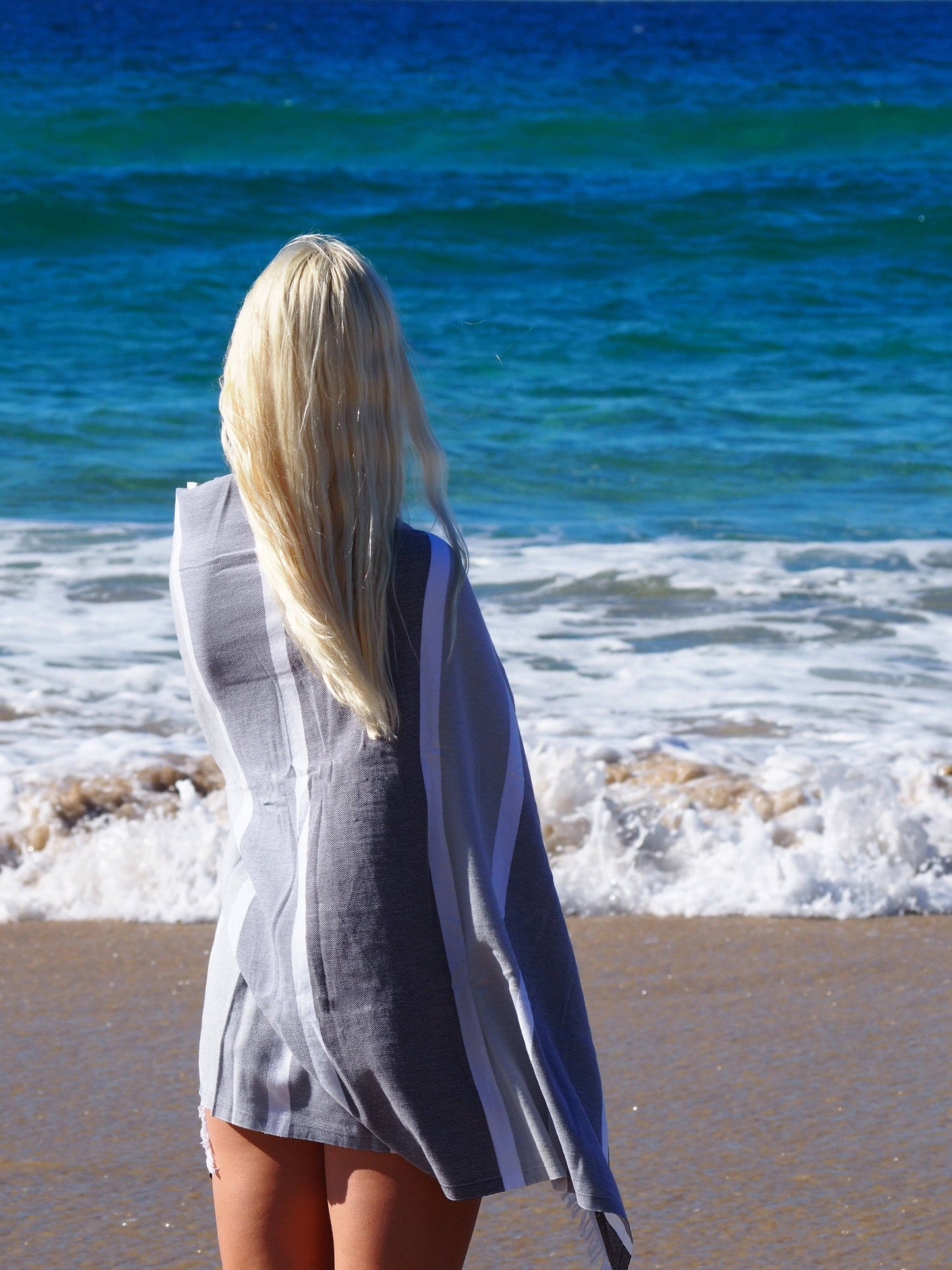 Sorrento Turkish Beach Towel - Monochrome