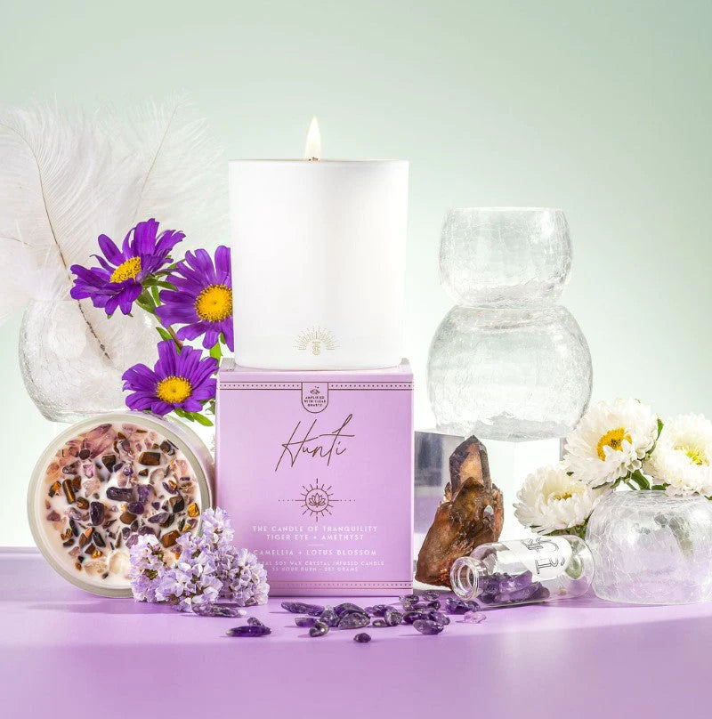 Hunti' Candle of Tranquility, Camellia + Lotus Blossom