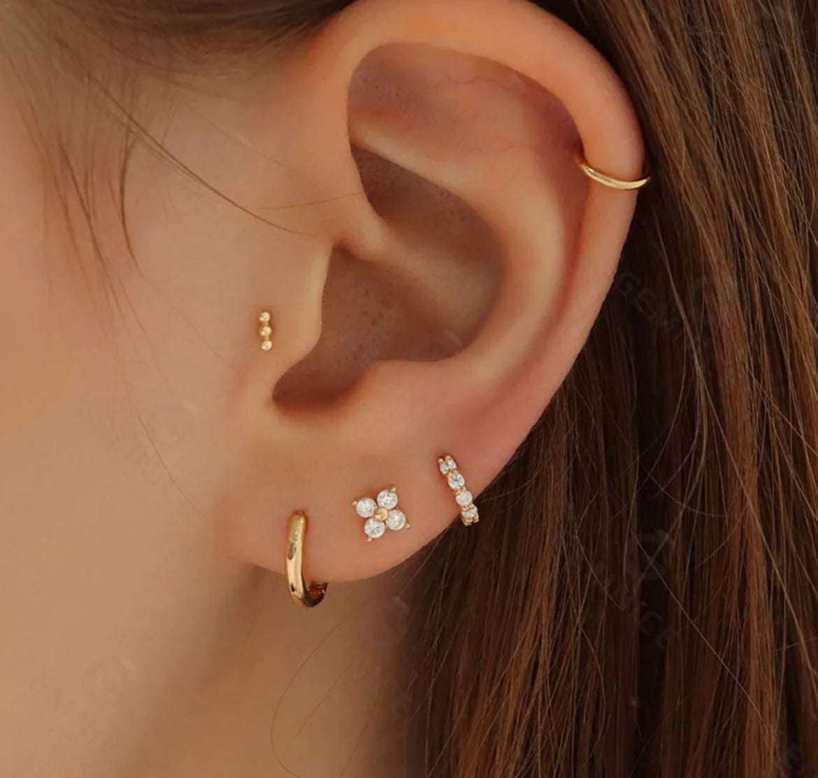 18k Gold Plated Stud Earrings