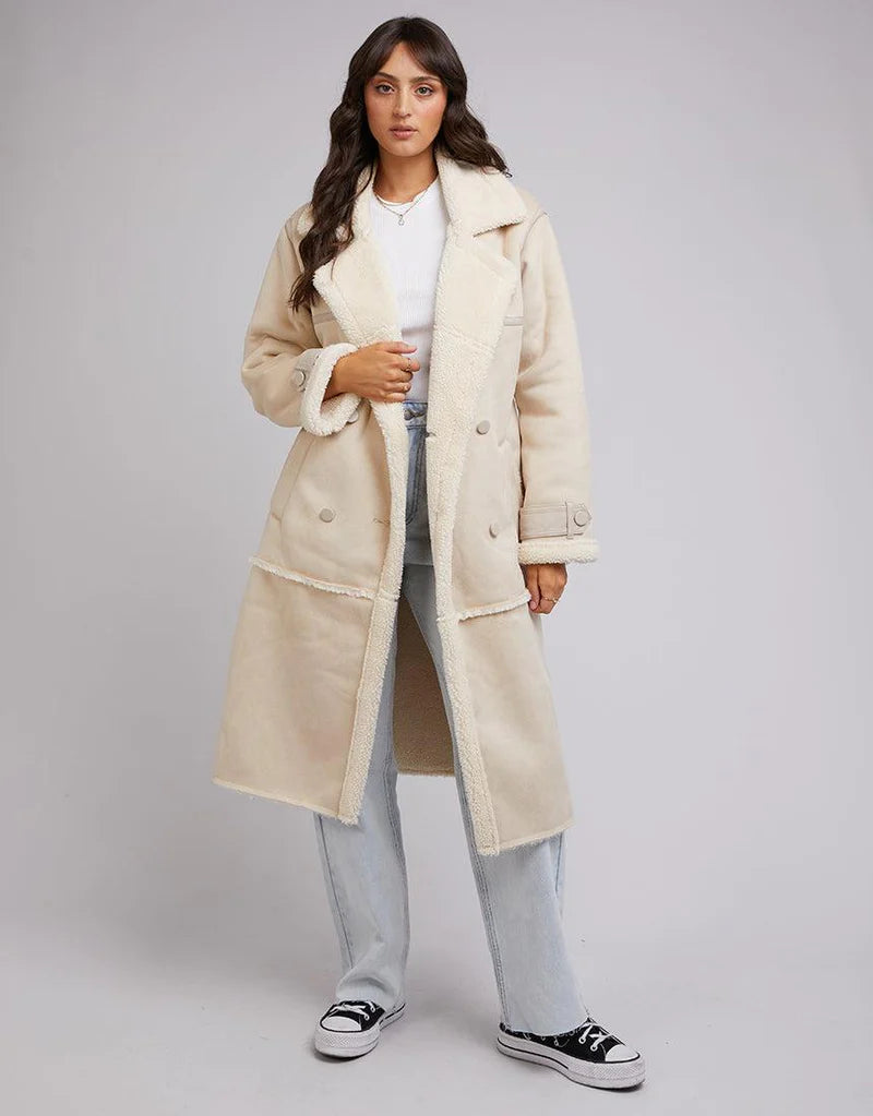 Cream sherpa shop coat