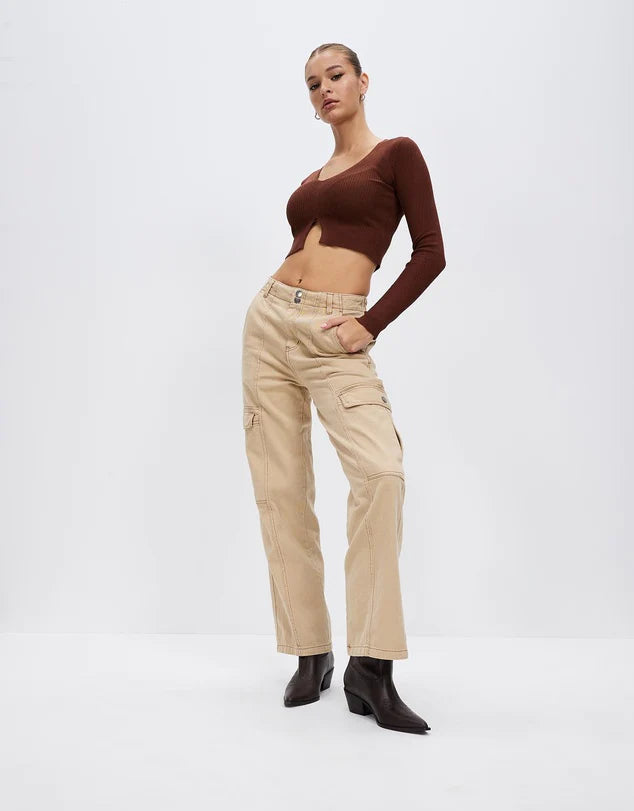 Stevie Cargo Pant - Natural