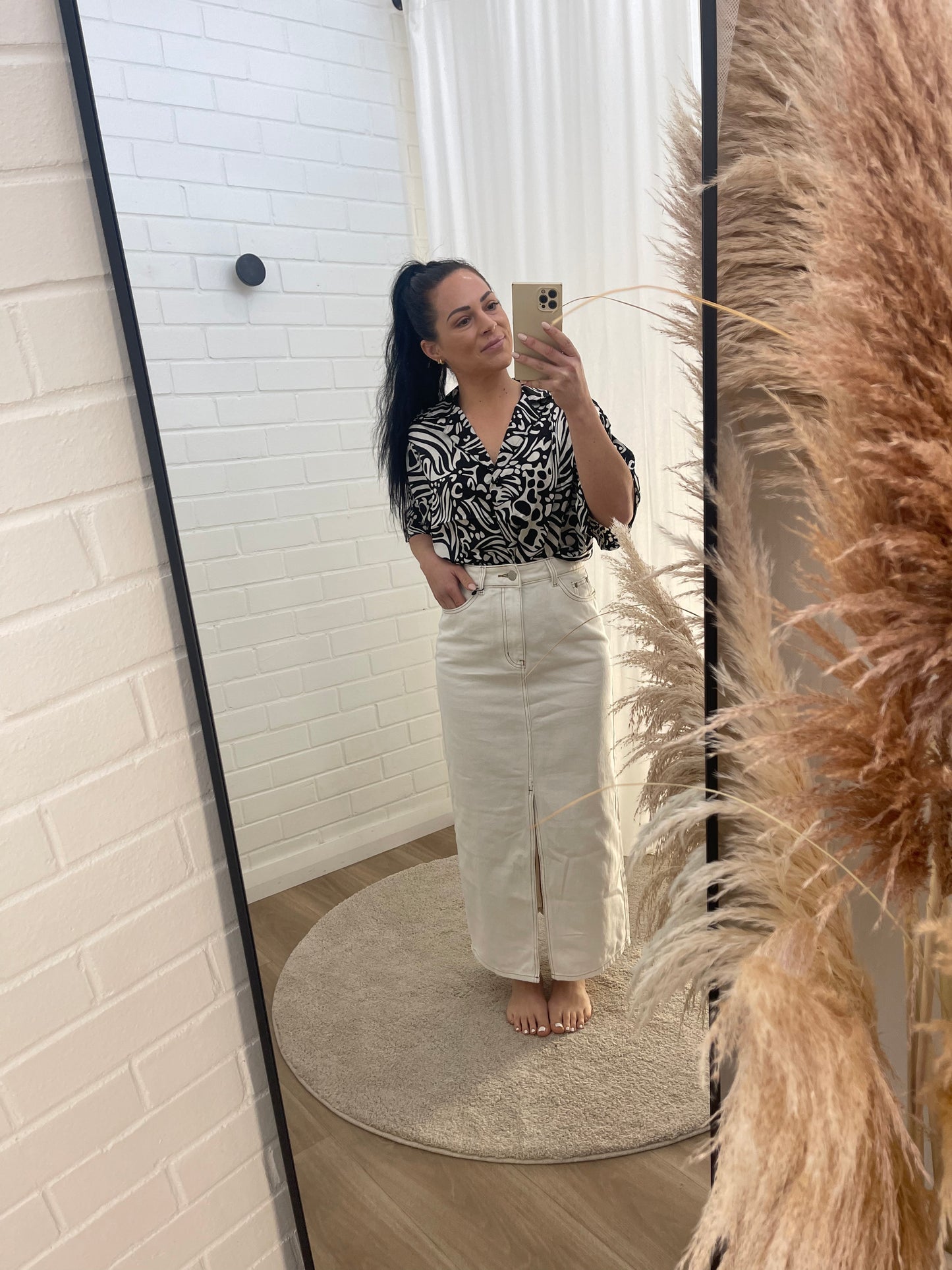 Up a Level Maxi Skirt - White