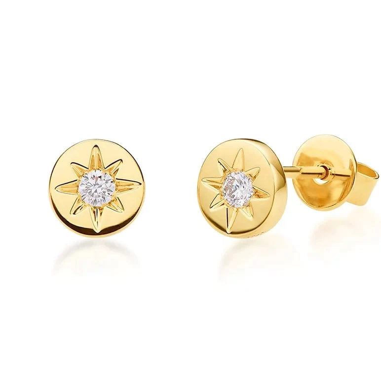 Star 18k Gold Plated Stud Earrings