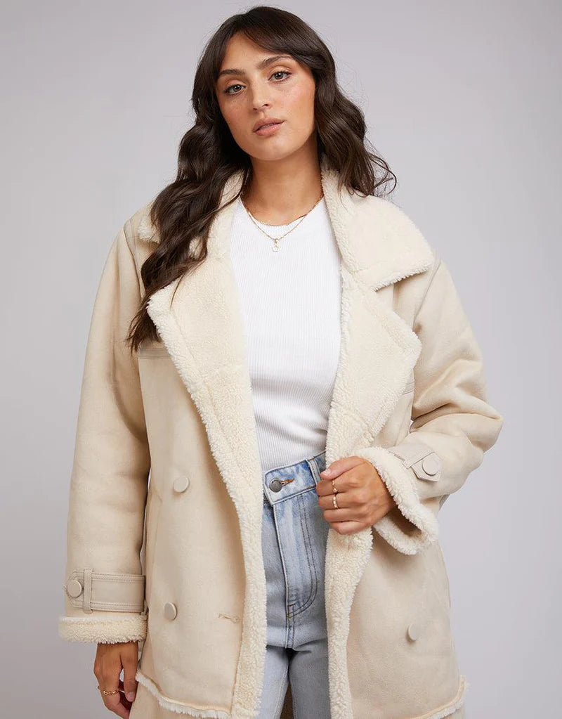 Mia Sherpa Coat - Cream