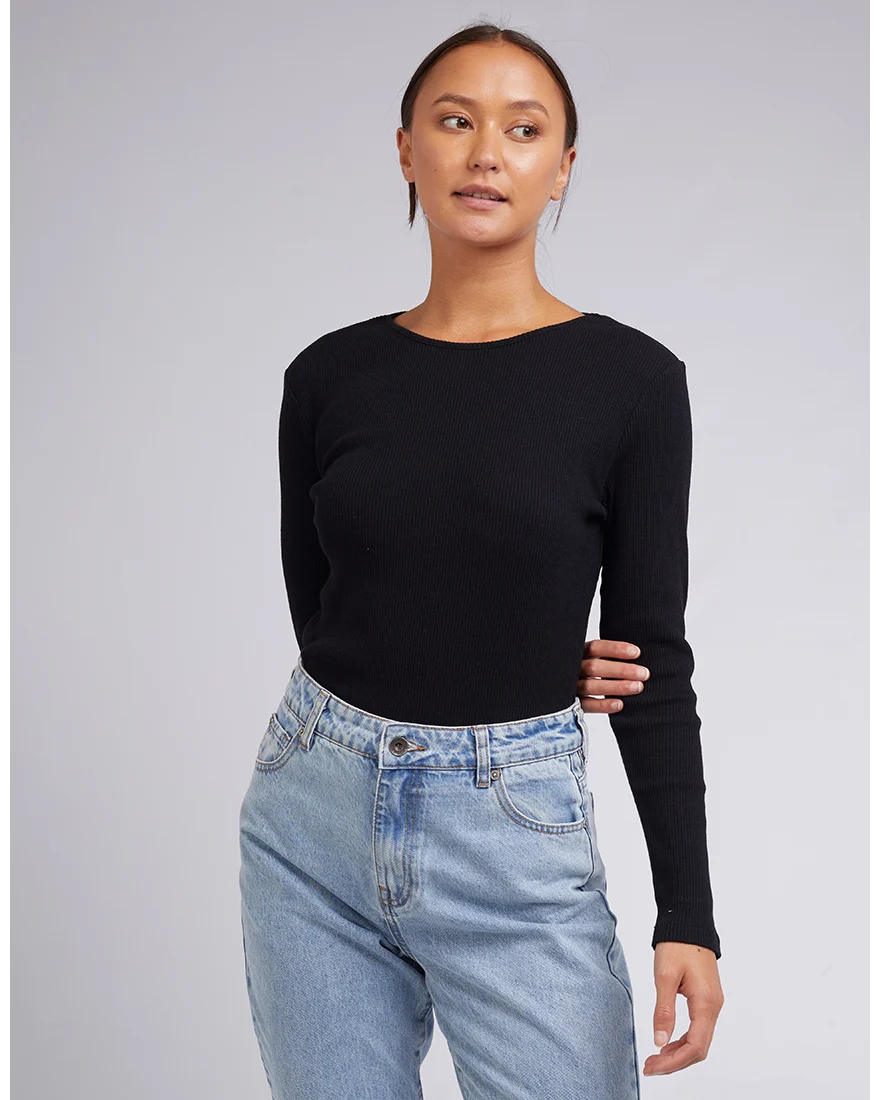 Rib Long Sleeve Black