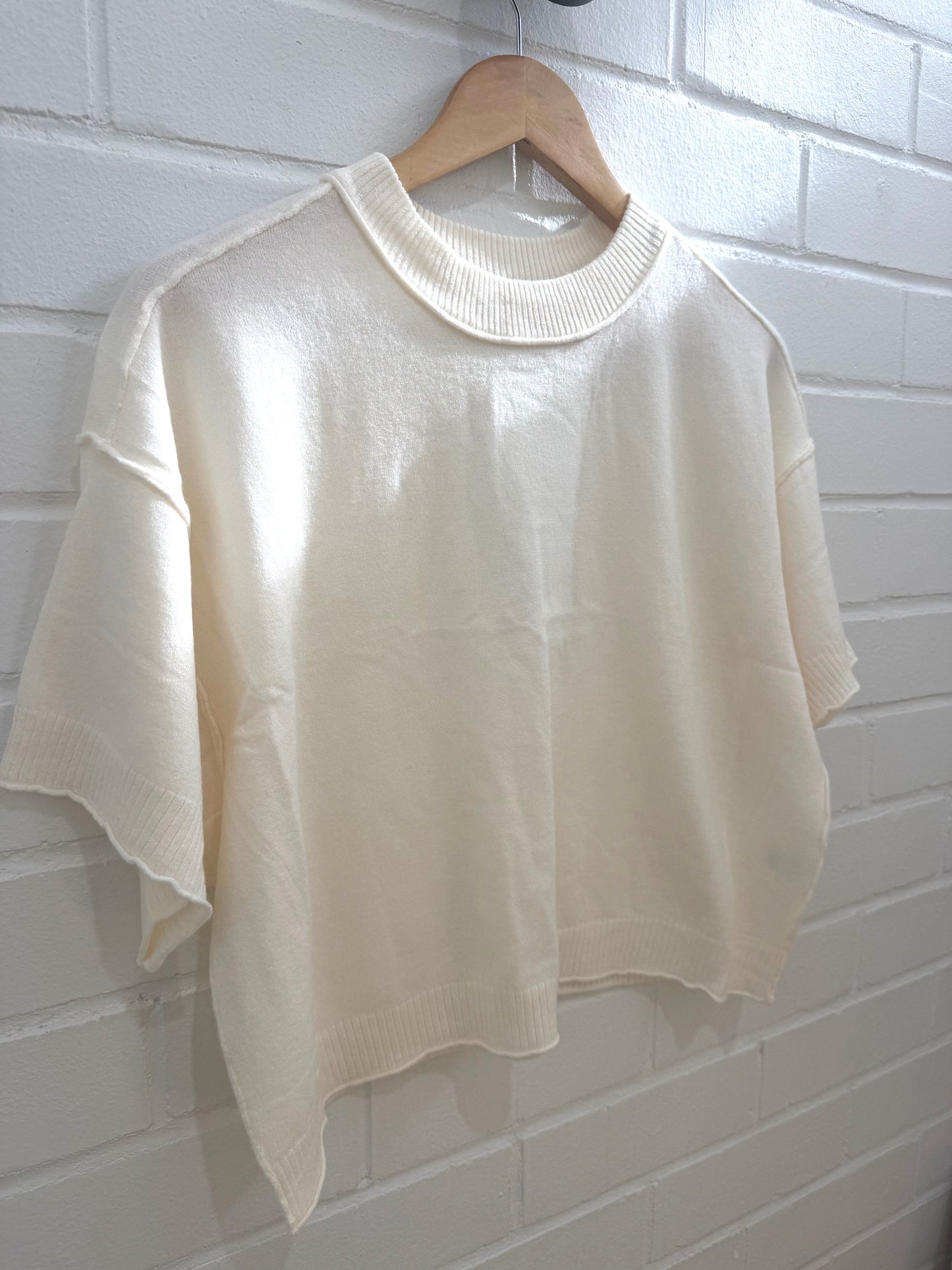 Kiara Knit Tee - Cream