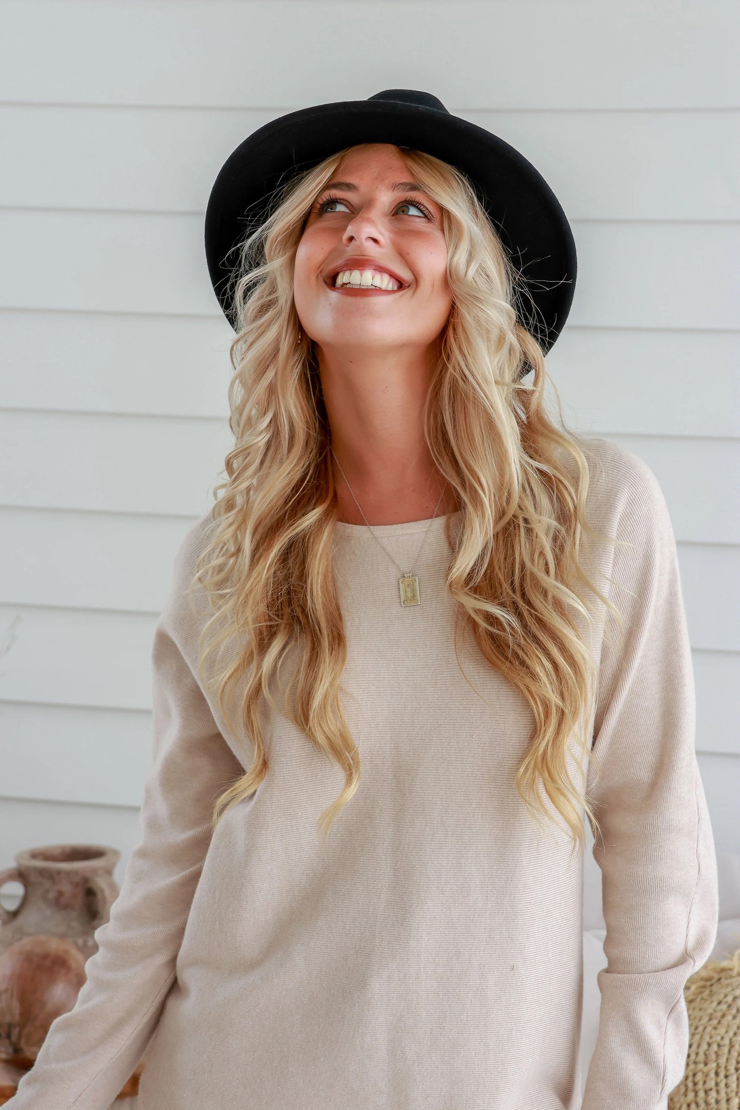 Wool Fedora - Black/Tan