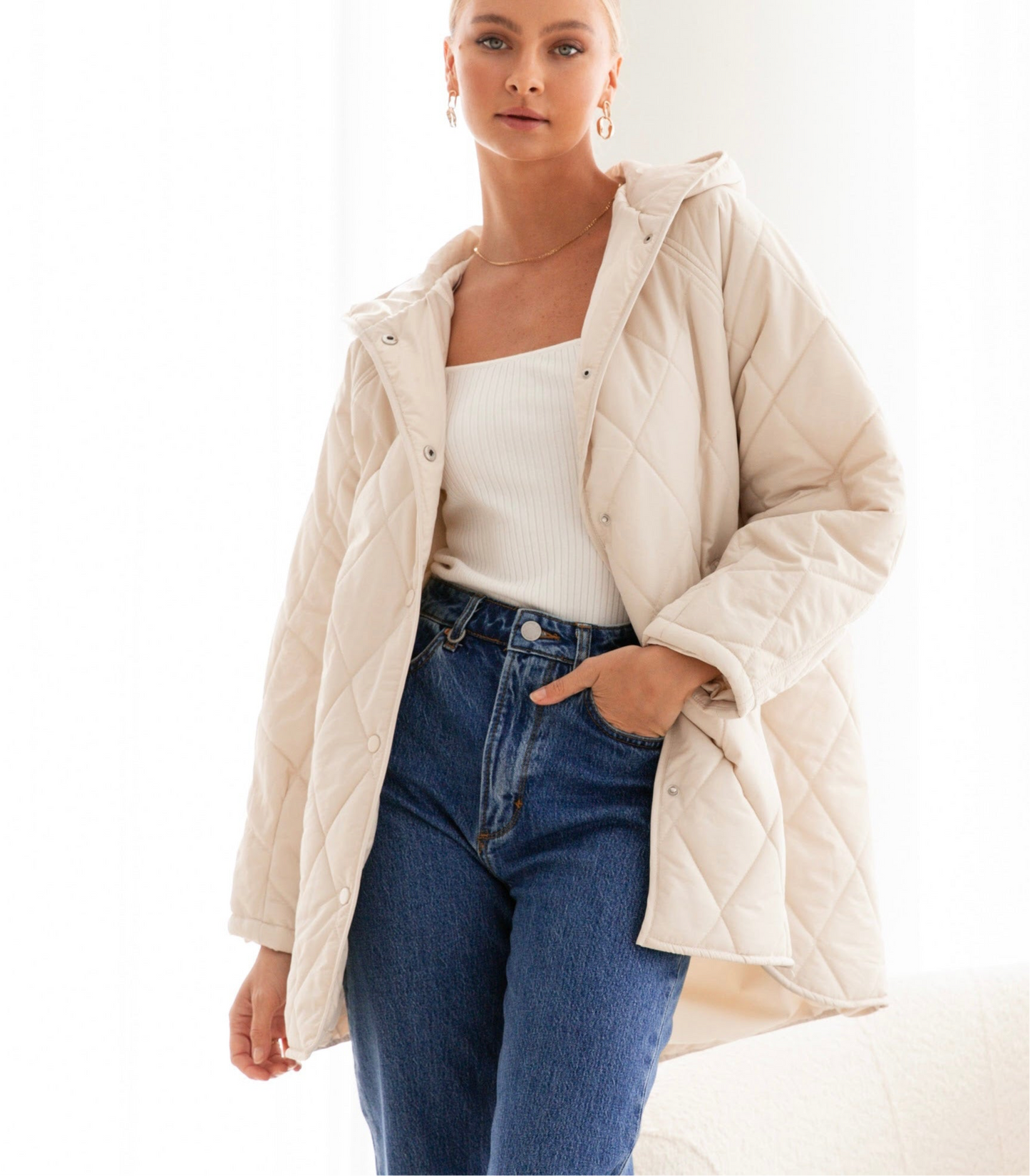 Maggie Short Puffer - Cream