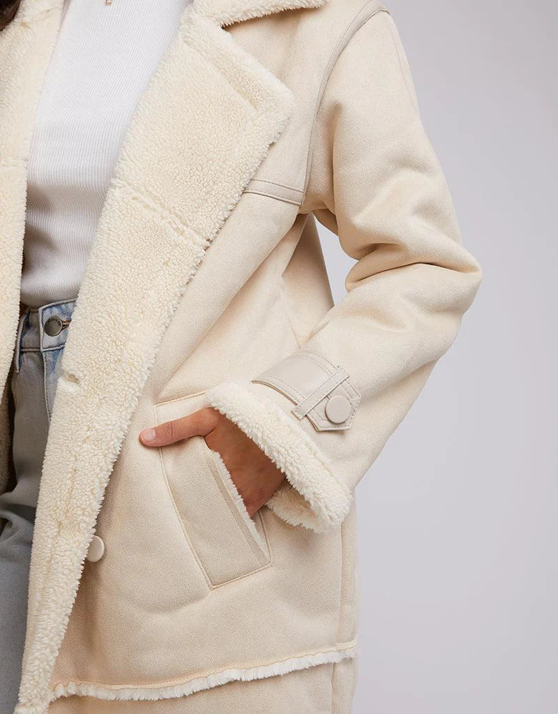 Mia Sherpa Coat - Cream