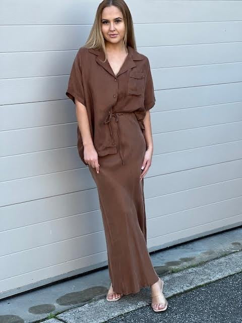 Cupro Box Shirt Mocha