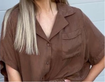Cupro Box Shirt Mocha