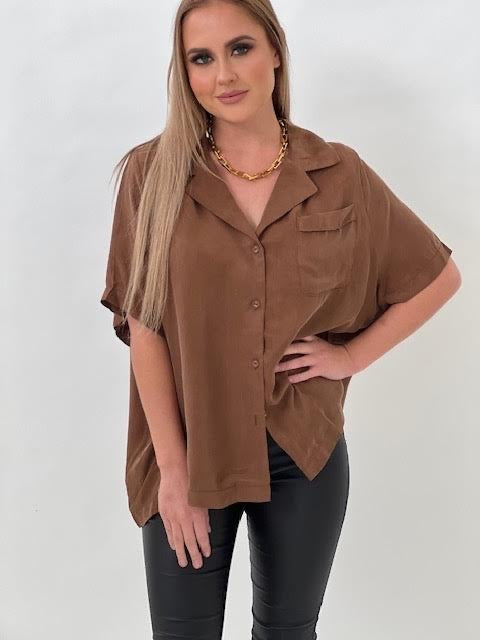 Cupro Box Shirt Mocha