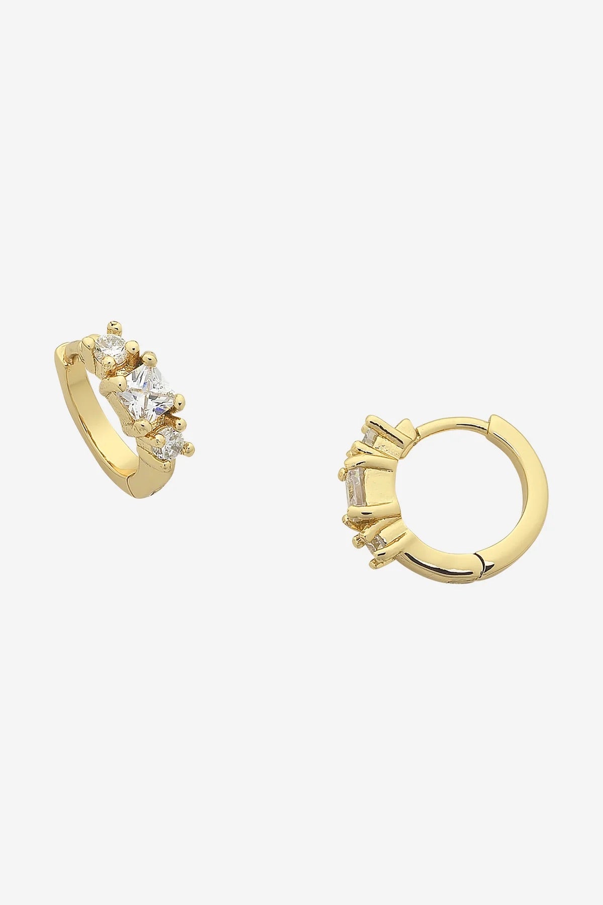 ZADIE GOLD CLEAR HUGGIE