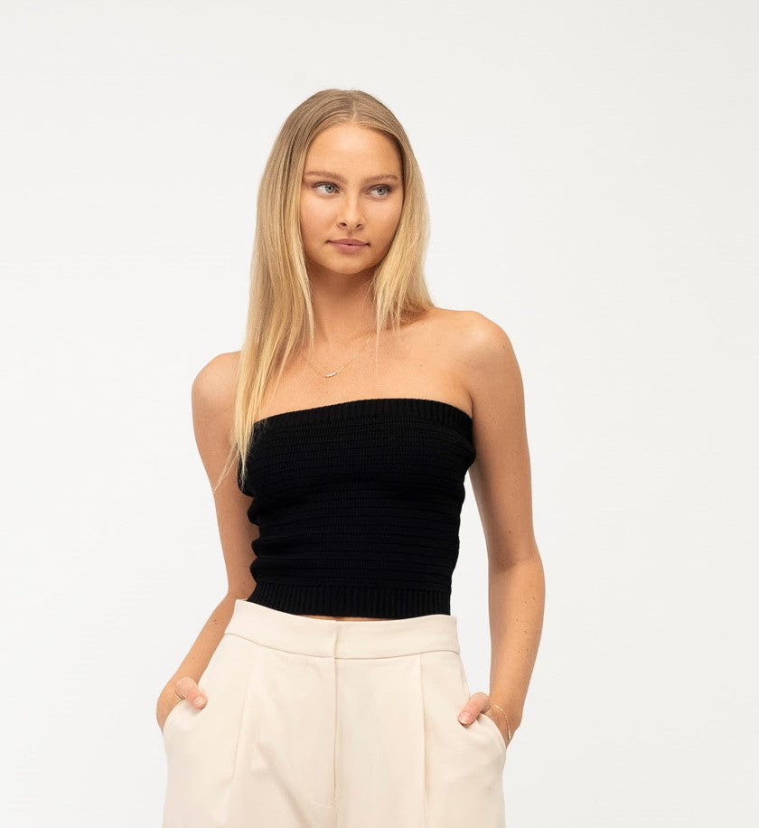 Pointelle Tube - Black