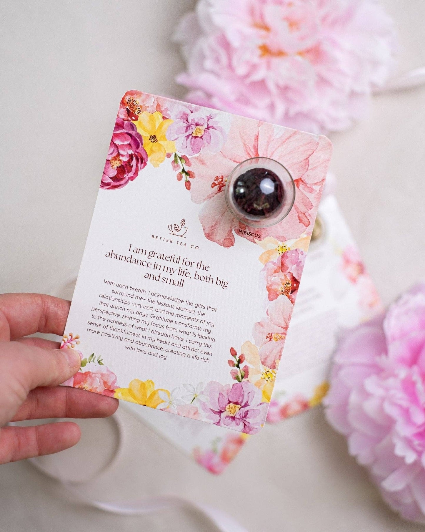 Blooming Tea Greeting Card NEW: Bouquet