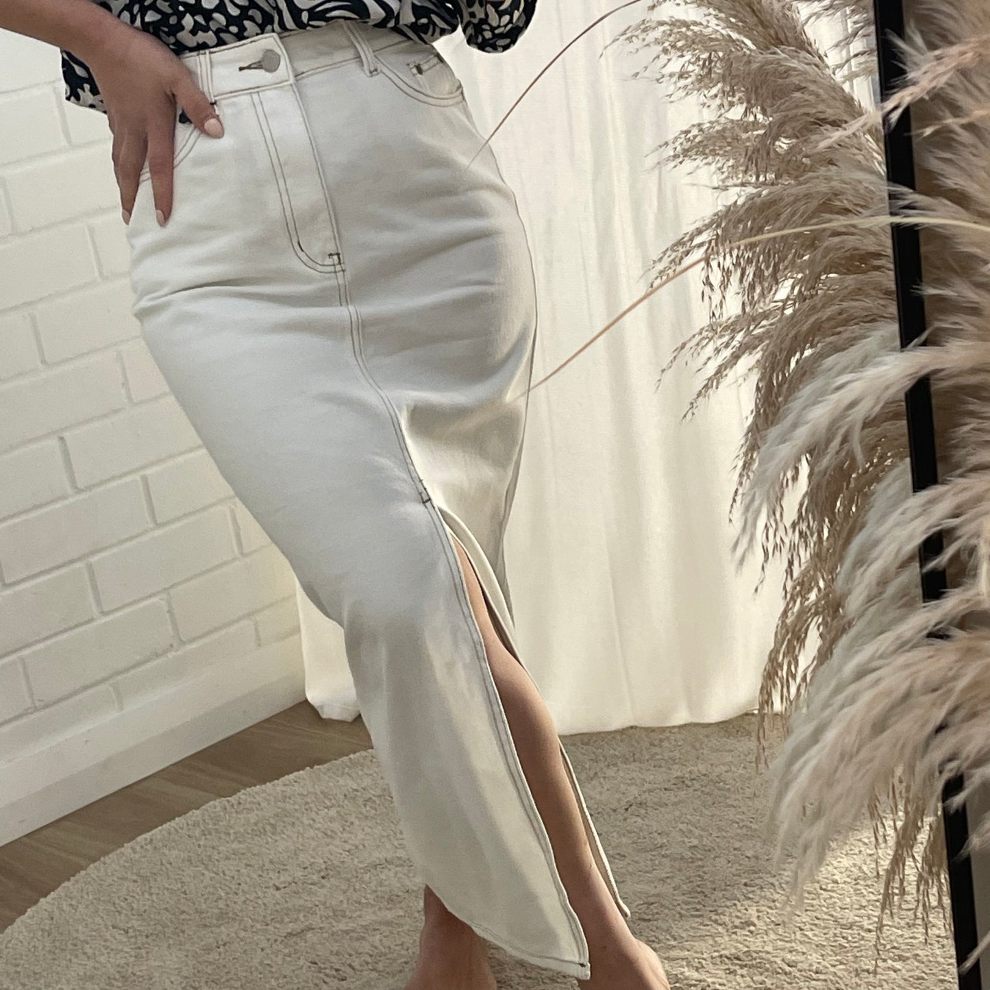 Up a Level Maxi Skirt - White