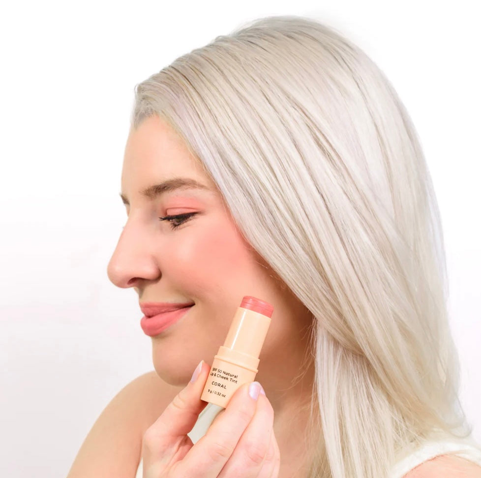 Avocado Zinc SPF 50 Natural Lip & Cheek Tint - Coral