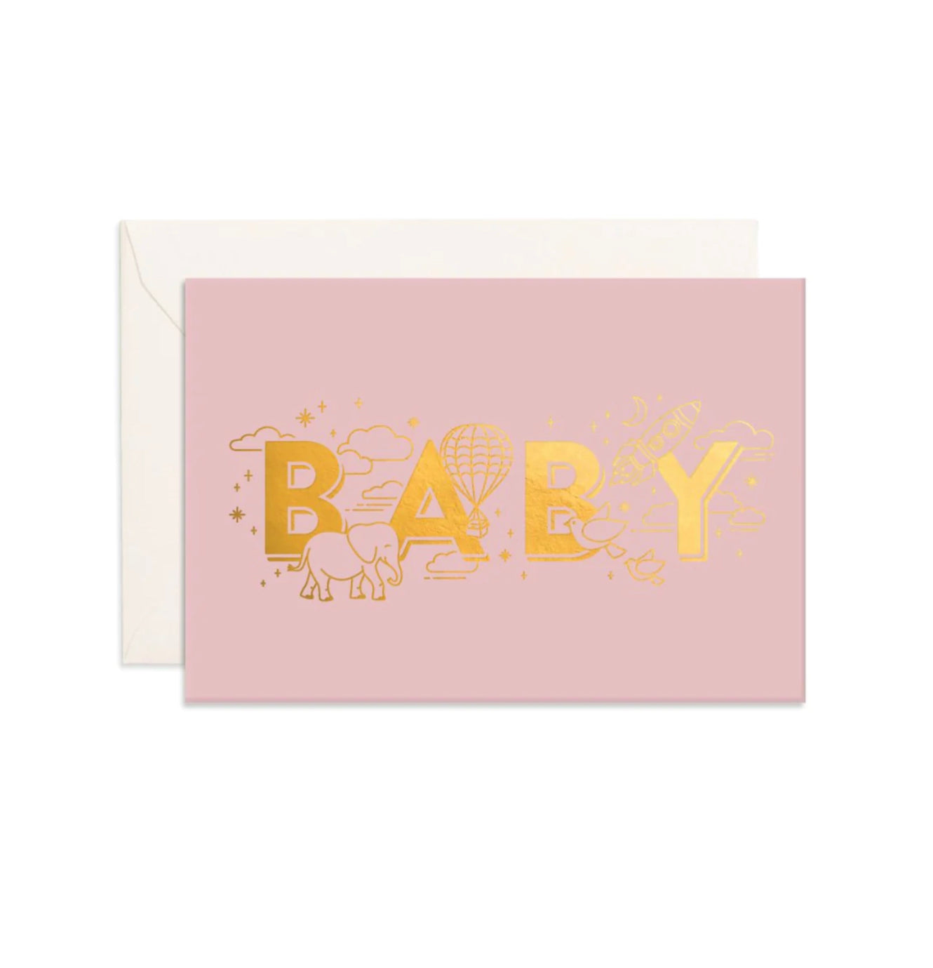 Baby Universe Dusty Rose Mini Greeting Card