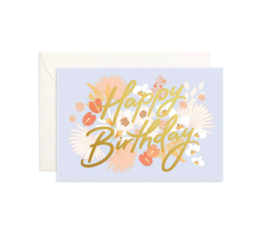 Happy Birthday Floribunda Mini Greeting Card