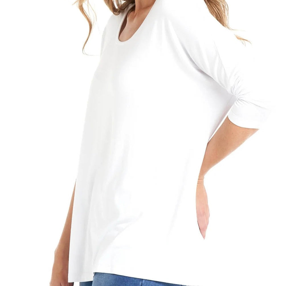 Milan 3/4 sleeve top - White
