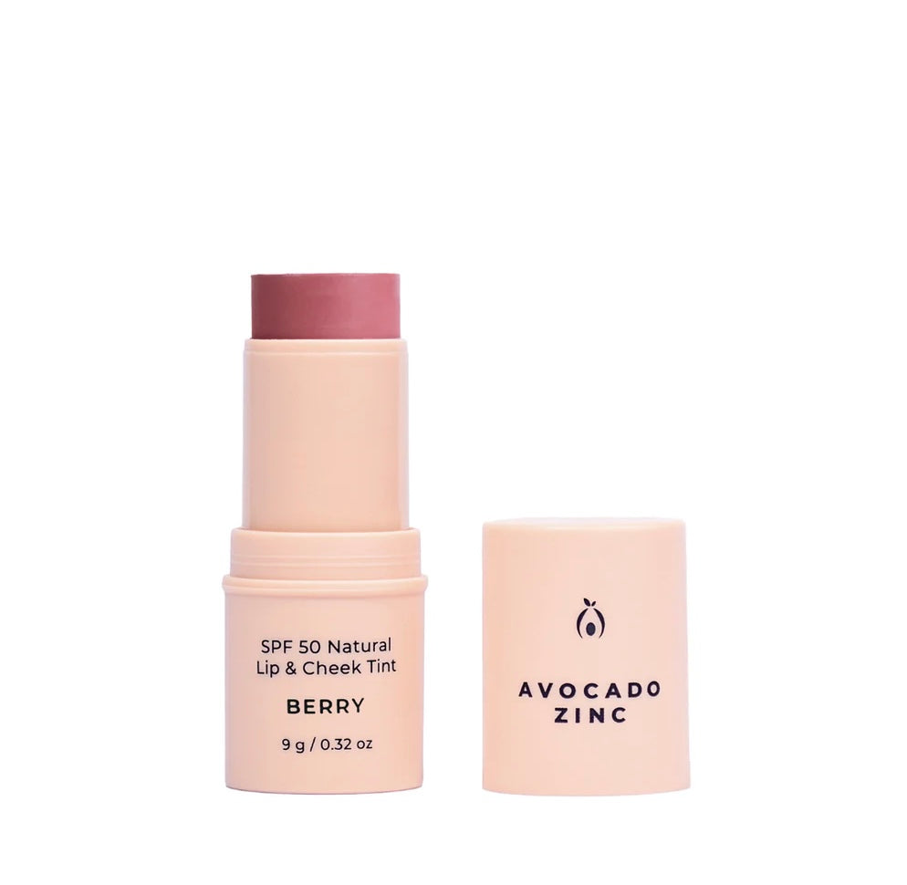 Avocado Zinc SPF 50 Natural Lip & Cheek Tint - Berry