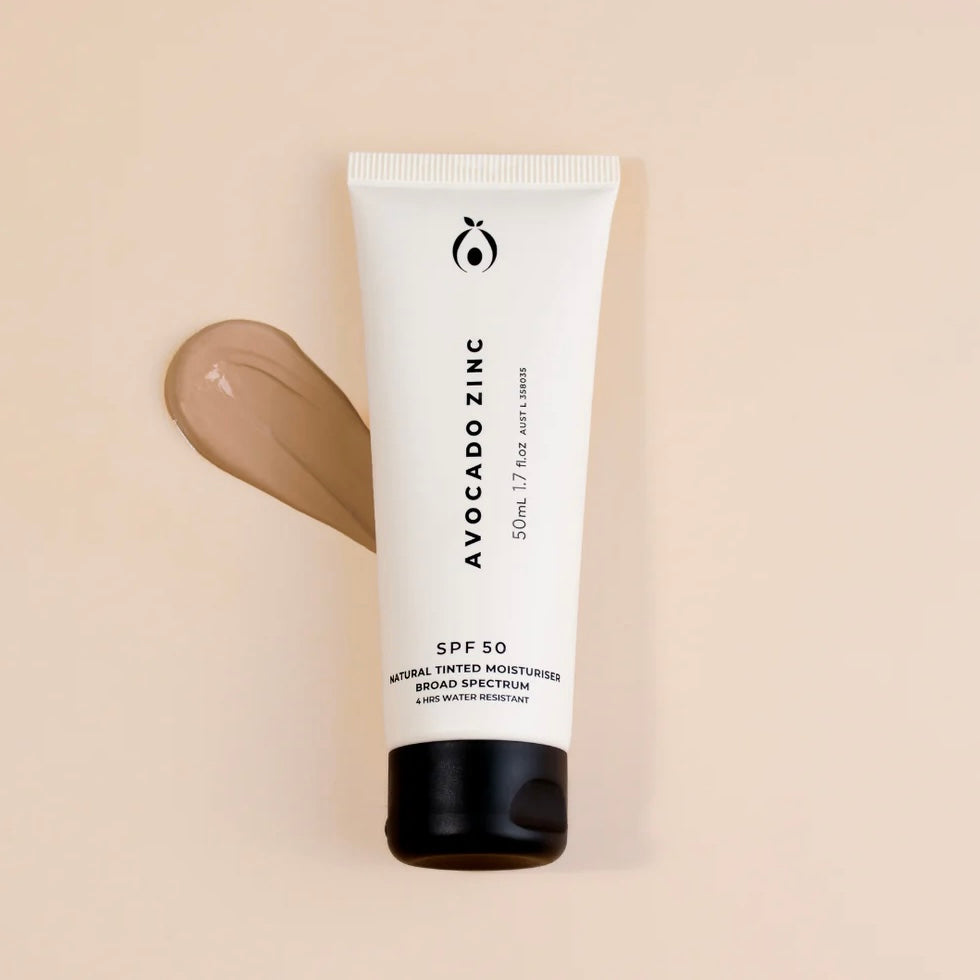 Avocado Zinc SPF 50 Natural Tinted Moisturiser - Medium/Dark