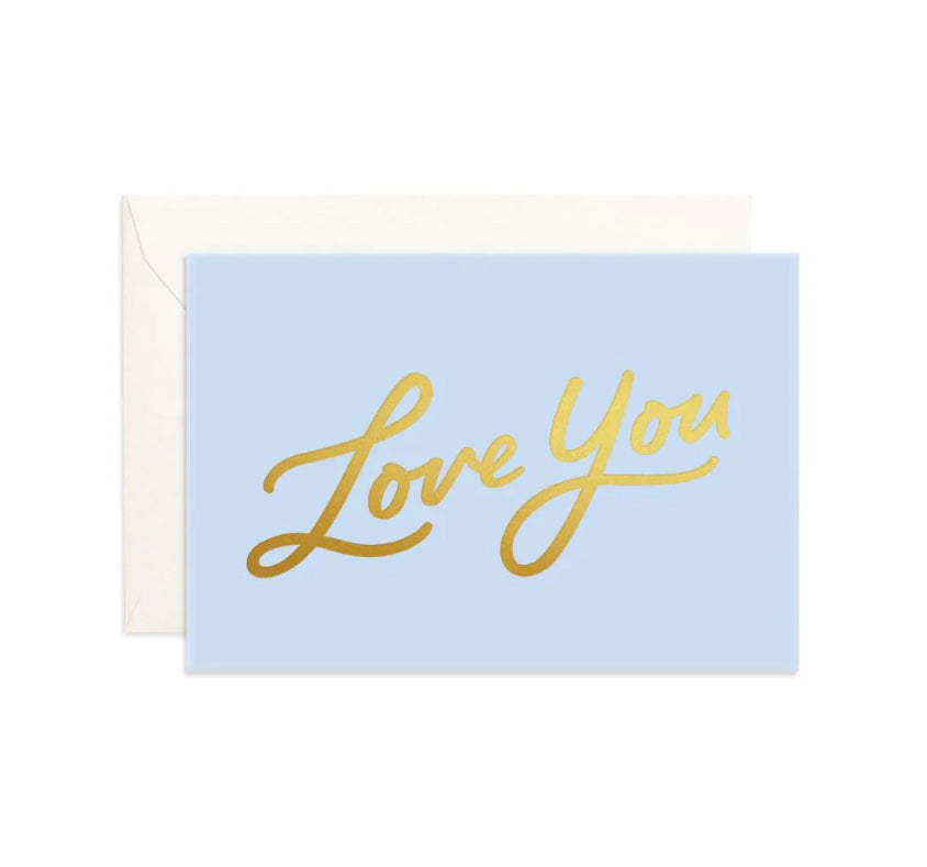 Love You Blue Mini Greeting Card