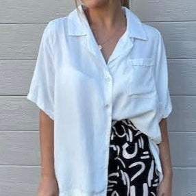 Cupro Box Shirt White