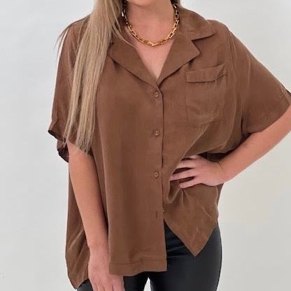Cupro Box Shirt Mocha