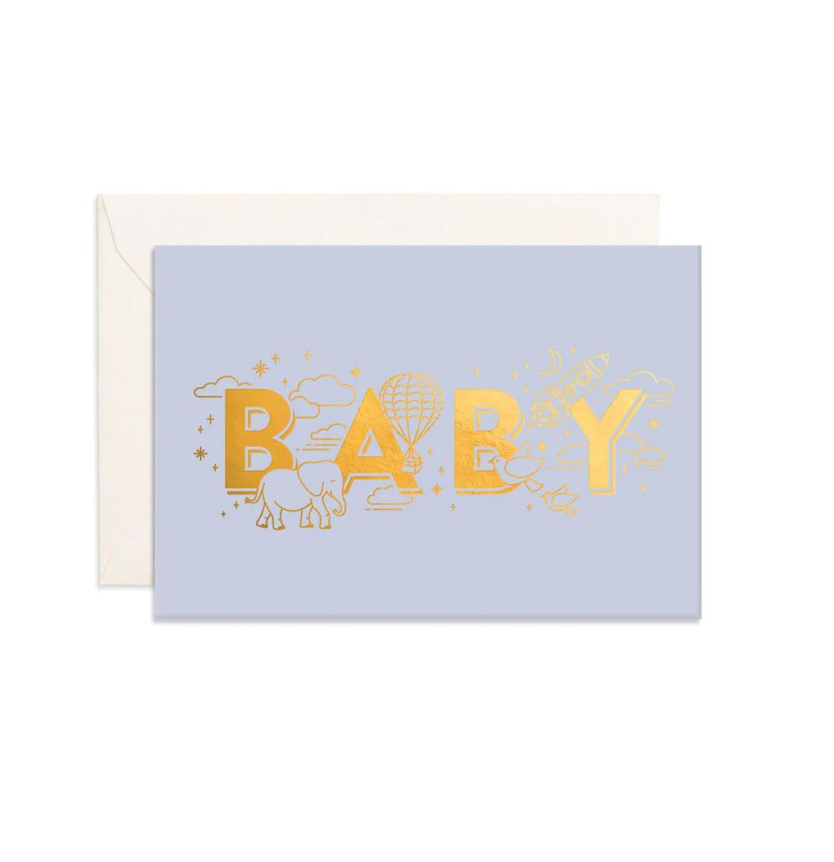 Baby Universe Duck Egg Blue Mini Greeting Card