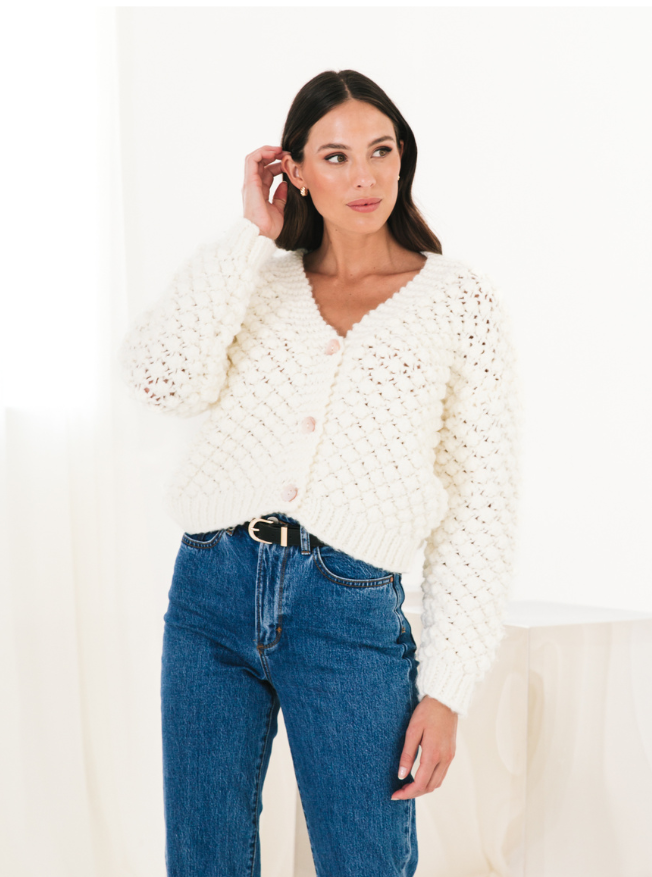 SNOWPEAK KNIT CARDIGAN- Beige