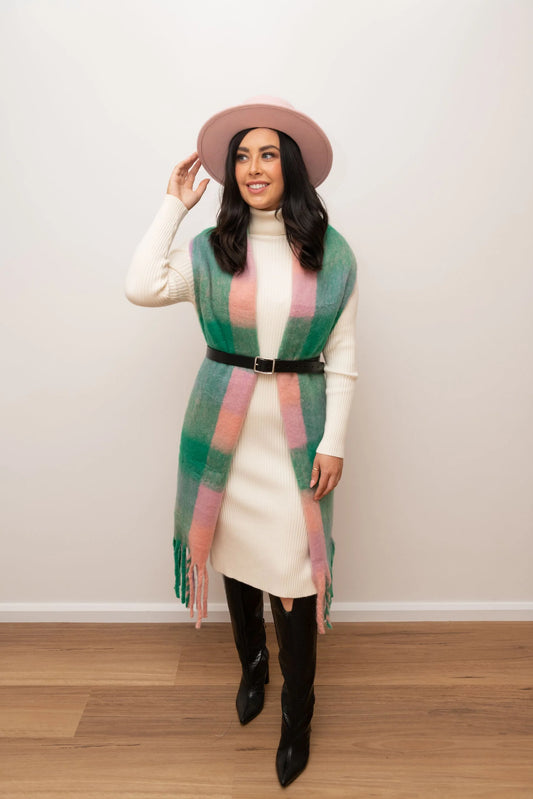 Hotham Scarf - Pink & Green